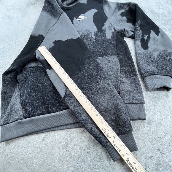 Nike Women's Hoodie Black Medium Paint Splatter Tie Dye Camo Bleed Grunge Vibe - Picture 5 of 9